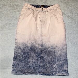 Lee Blue and White Pencil Midi Skirt